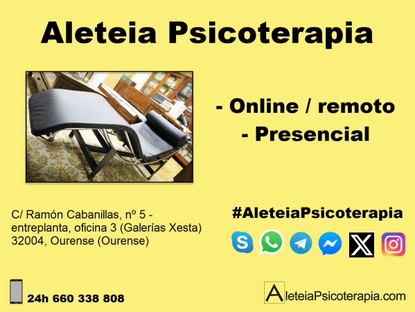 #AleteiaPsicoterapia #Ourense #Orense #Psiconalisis #Psicoanálisis #Psicoterapia #Aleteia #Remoto #Online #Presencial